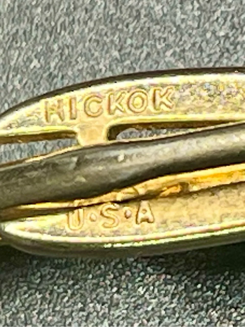 Vintage Hickok USA Faucet Tie Clip Gold Tone Novelty Plumber Tie Bar